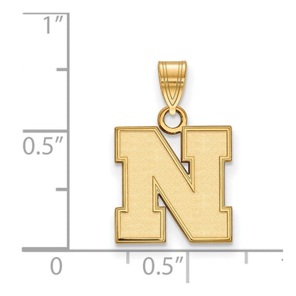 10K Yellow Gold Logoart University Of Nebraska Letter N Small Pendant