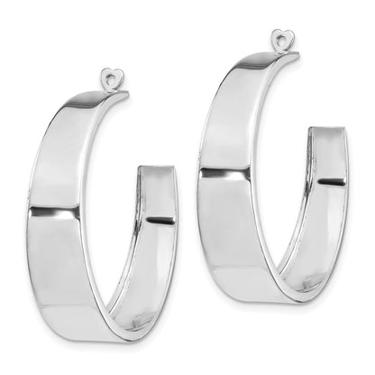 14K White Gold Polished Hoop Earring Jackets