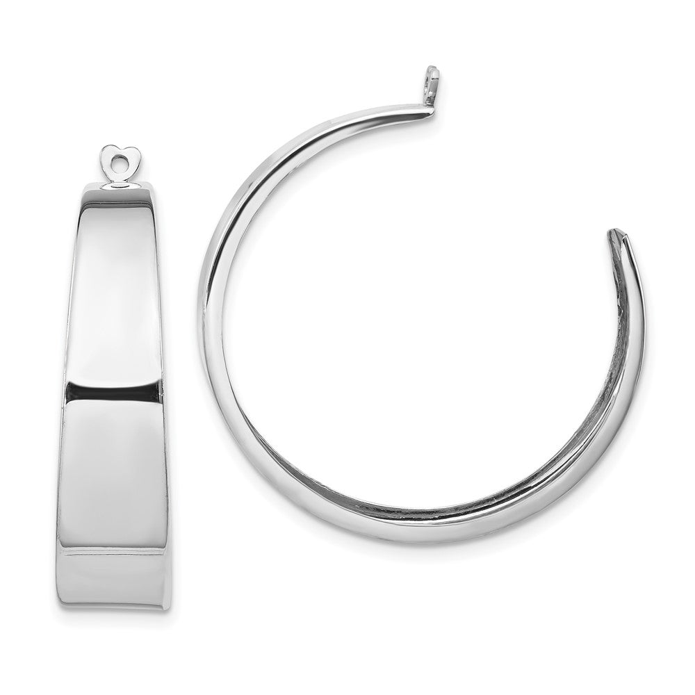14K White Gold Polished Hoop Earring Jackets