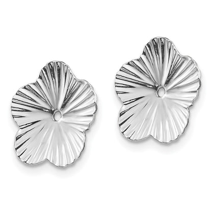 14K White Gold Fancy Earring Jackets