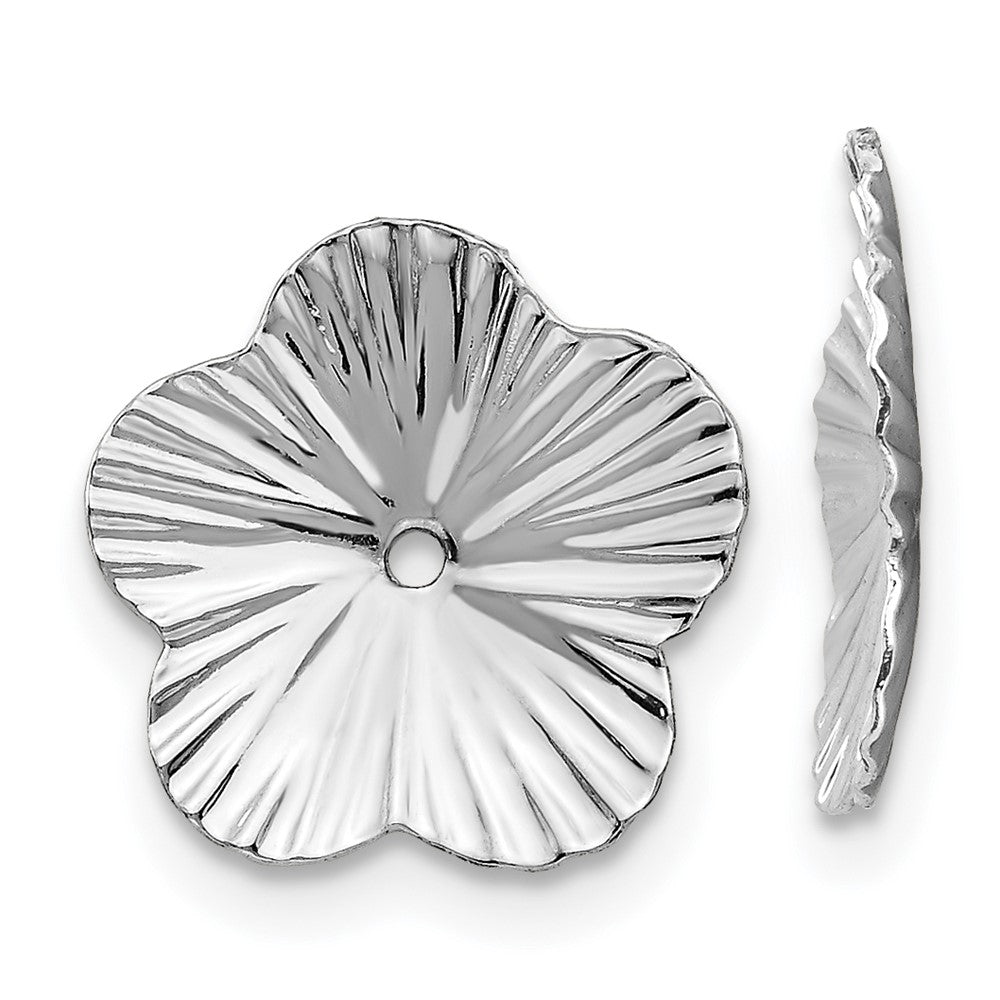 14K White Gold Fancy Earring Jackets