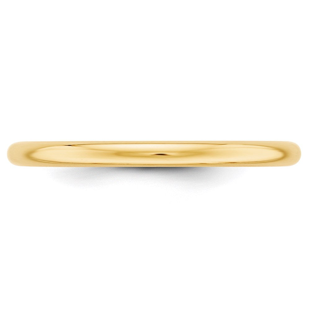 14k Yellow Gold 2mm Half-Round Wedding Band Ring