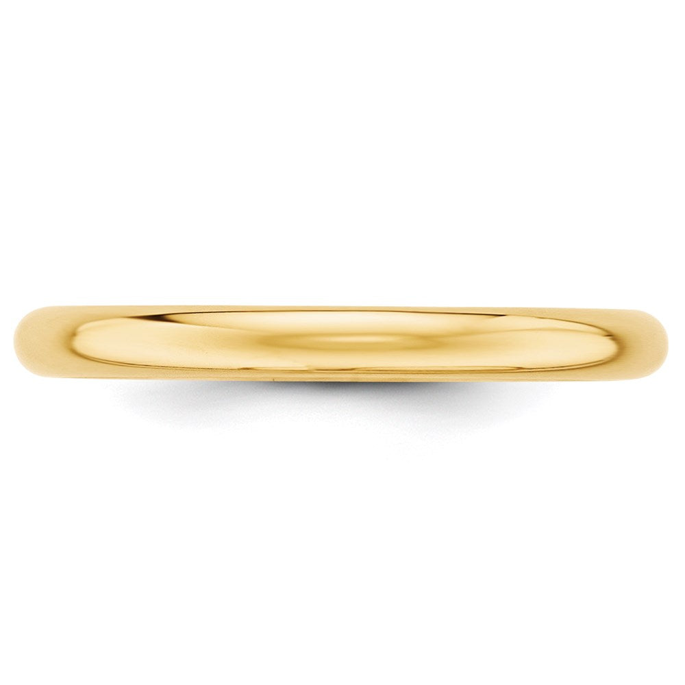 18k Yellow Gold 2.5mm Half Round Wedding Band Ring