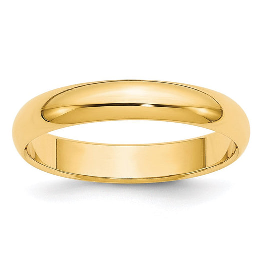 18k Yellow Gold 4mm Half-Round Wedding Band Ring