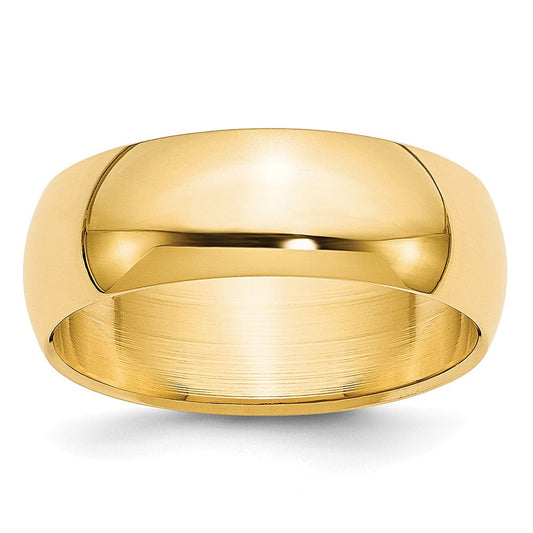 18k Yellow Gold 6mm Half-Round Wedding Band Ring
