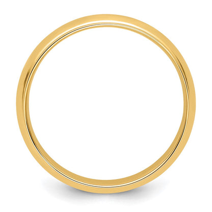 18k Yellow Gold 6mm Half Round with Edge Wedding Band Ring