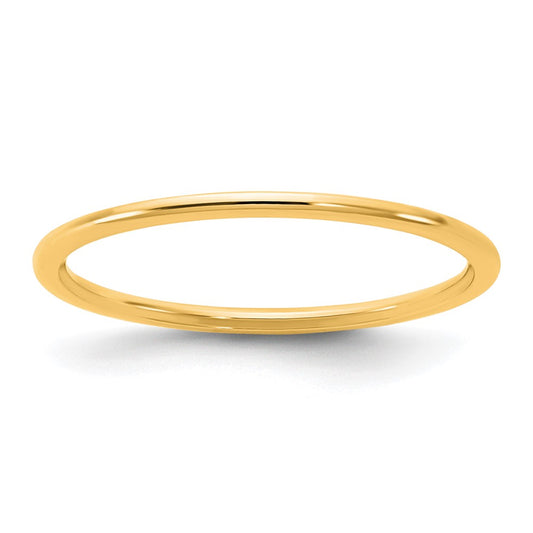 10K Yellow Gold 10Ky 1mm Lightweight Half Round Band Size 13