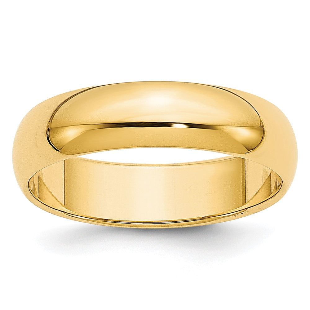 18k Yellow Gold 5mm Lightweight Half Round Wedding Band Ring