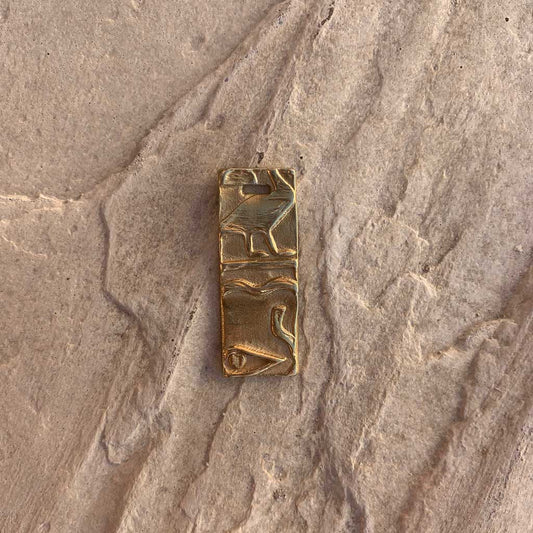 Egyptian carvings Pendant in 14k yellow Gold - Custom Order