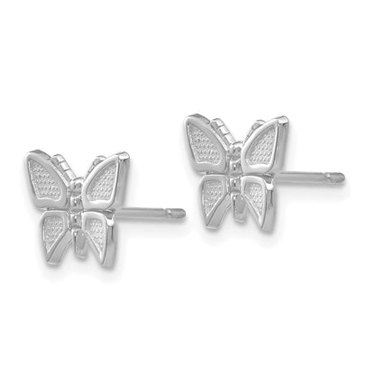 14K White Gold Butterfly Earrings
