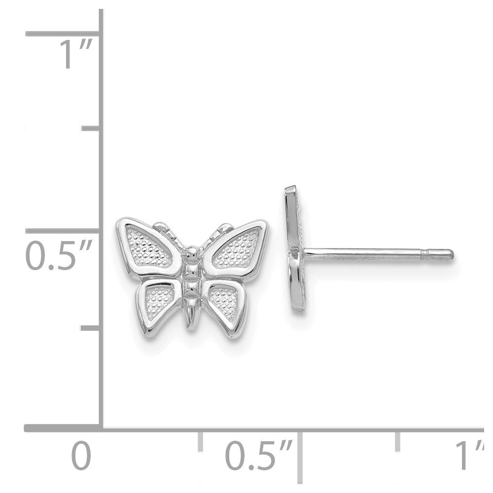 14K White Gold Butterfly Earrings