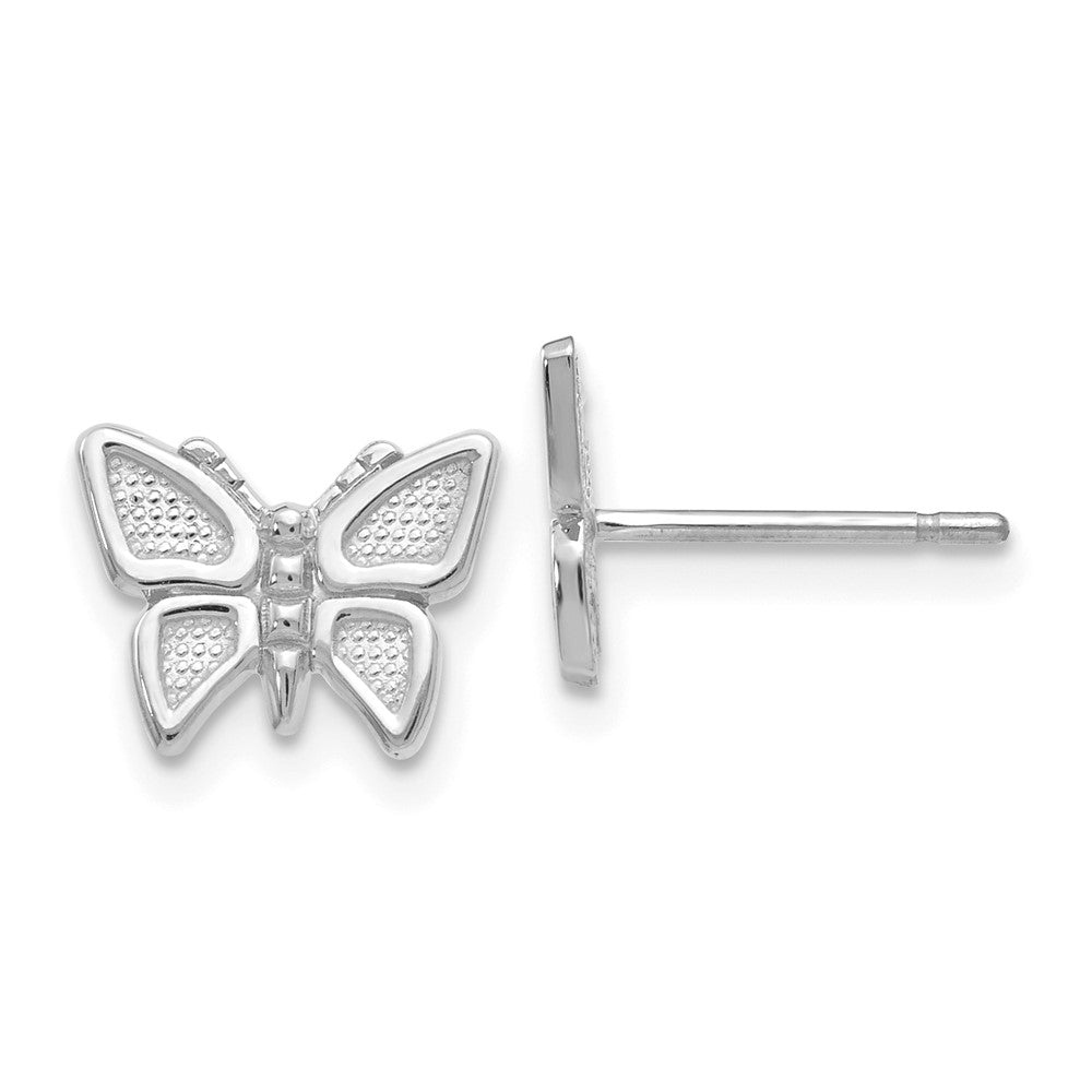 14K White Gold Butterfly Earrings