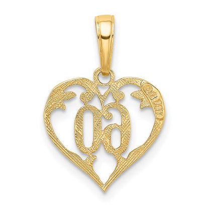 14K Yellow Gold 60 Heart Pendant