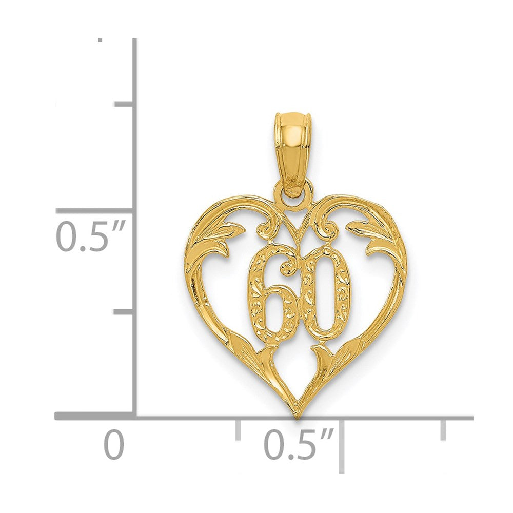 14K Yellow Gold 60 Heart Pendant