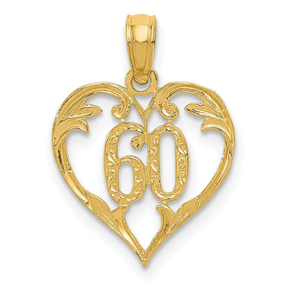 14K Yellow Gold 60 Heart Pendant
