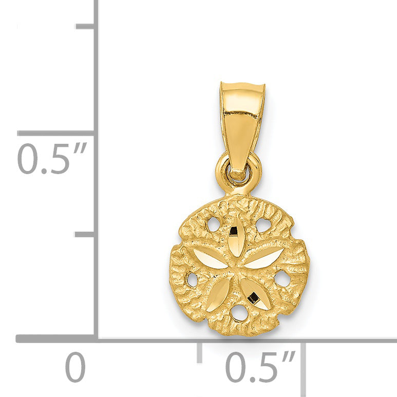 14K Yellow Gold Sand Dollar Pendant