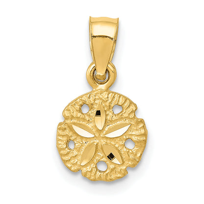14K Yellow Gold Sand Dollar Pendant