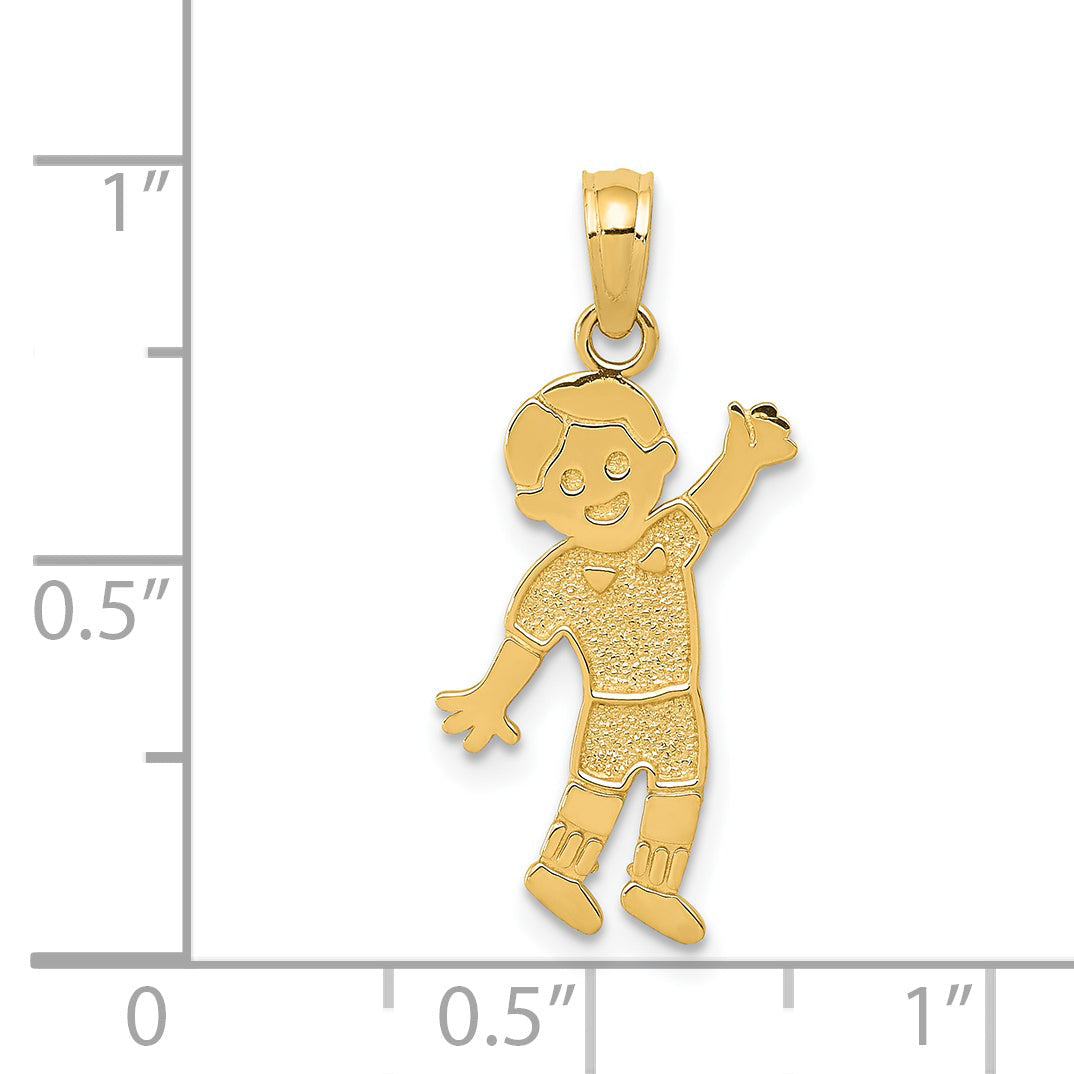 14K Yellow Gold Boy Pendant