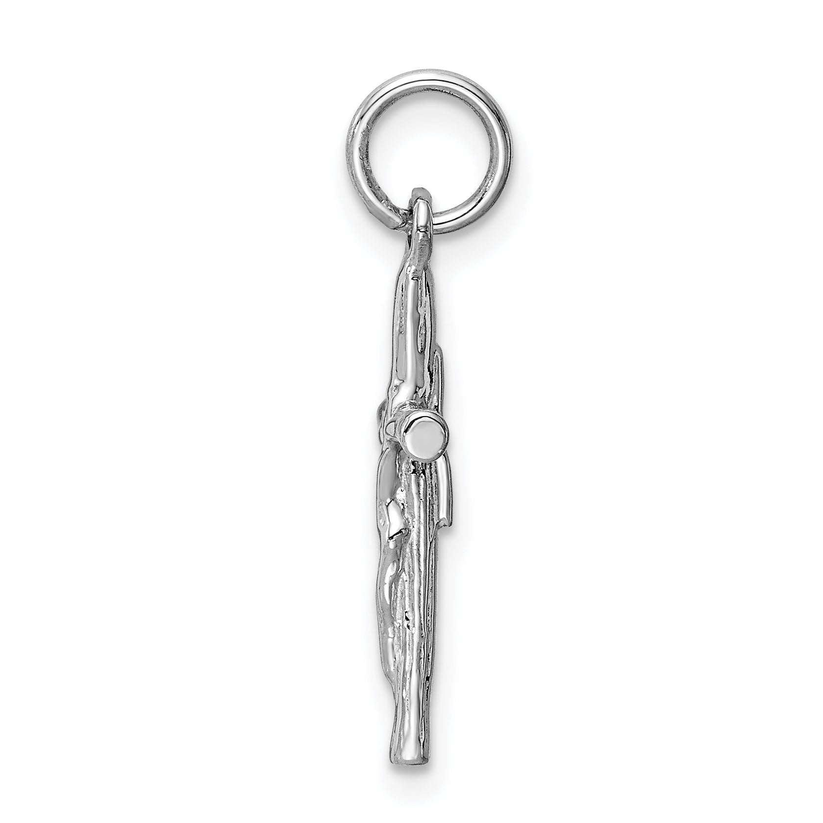 14K White Gold Crucifix Pendant