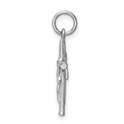 14K White Gold Crucifix Pendant
