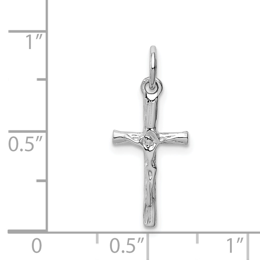 14K White Gold Crucifix Pendant