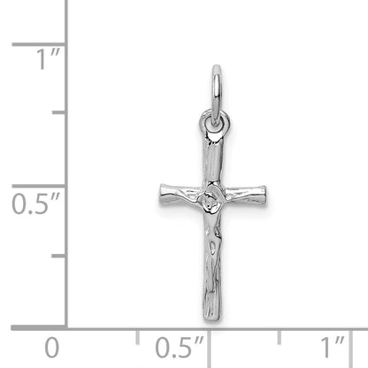 14K White Gold Crucifix Pendant