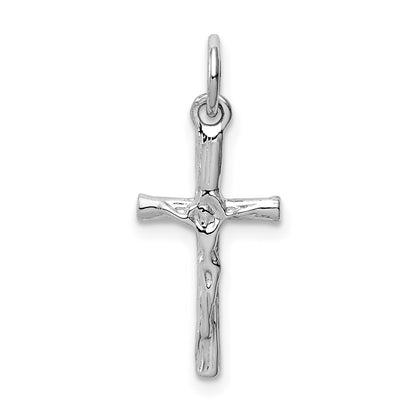 14K White Gold Crucifix Pendant