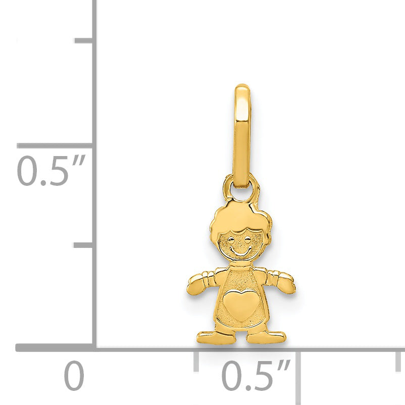 14K Yellow Gold Polished Little Boy Pendant