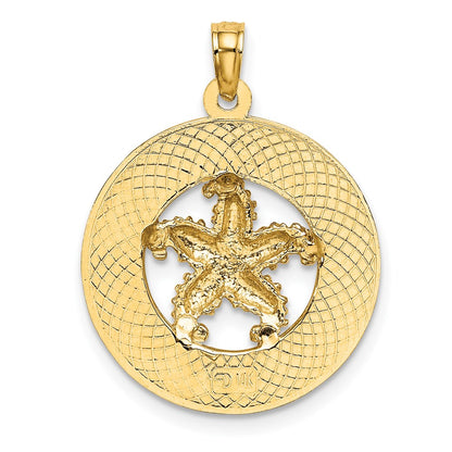 14k Yellow Gold OCEAN CITY NJ Circle w/Starfish Charm