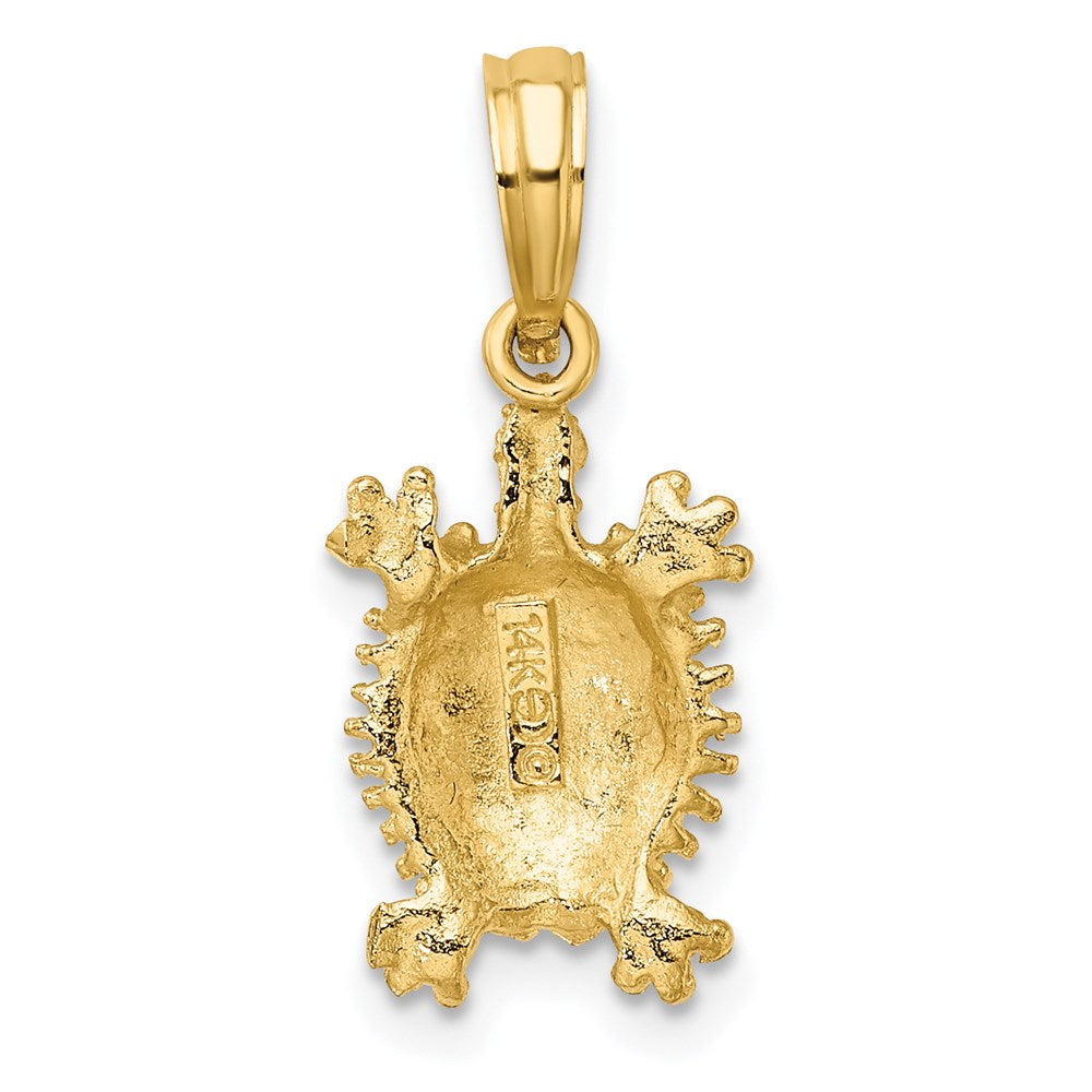 14K Yellow Gold Land Turtle Charm