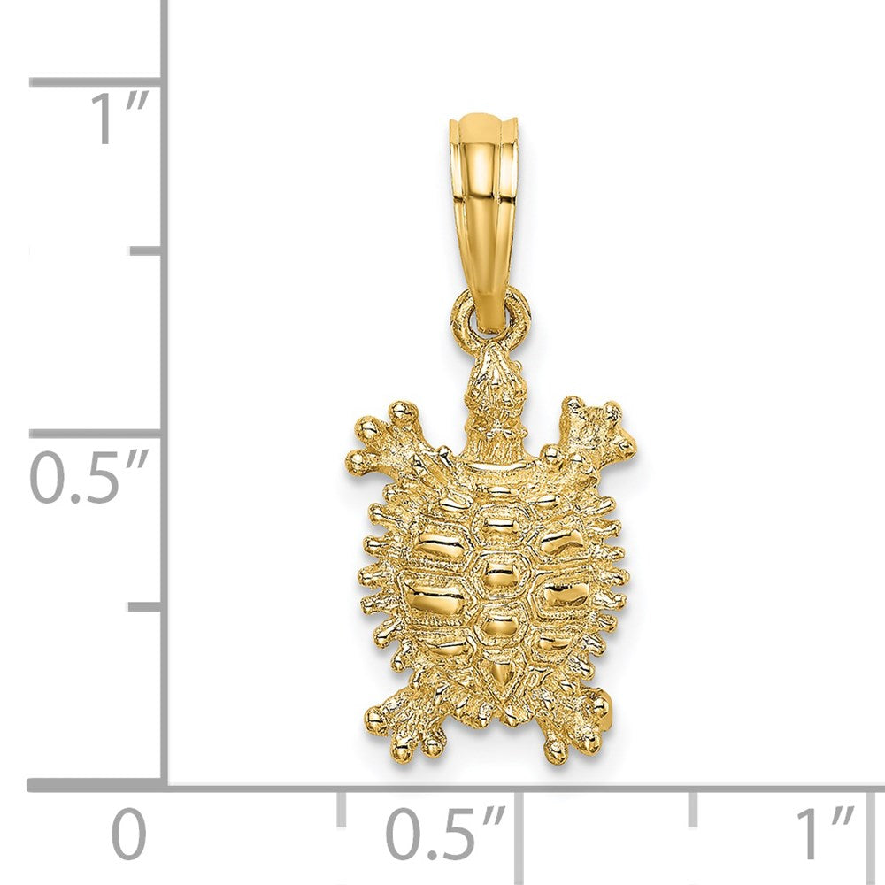 14K Yellow Gold Land Turtle Charm