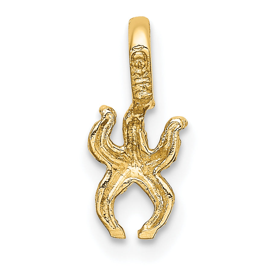 14K Yellow Gold Mini Starfish With Fixed Bail Charm