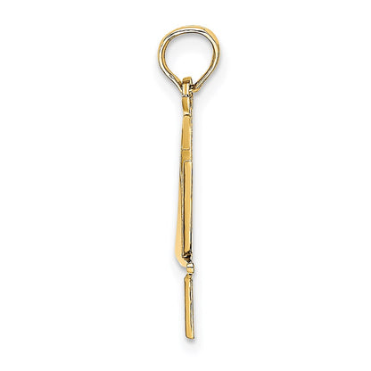 14K Yellow Gold Polished Star Of David W/Chai Charm