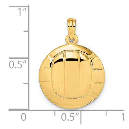 14k Yellow Gold 2-D Polished Volleyball Charm