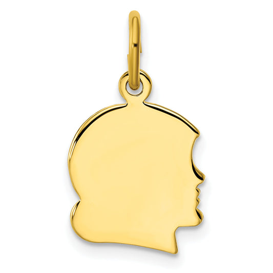 Fashion Kelly Waters Gold Plated Small Engraveable Girl Head Charm