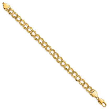 Fashion Kelly Waters Gold Plated 8mm Double Link Charm 8.25 Inch Bracelet