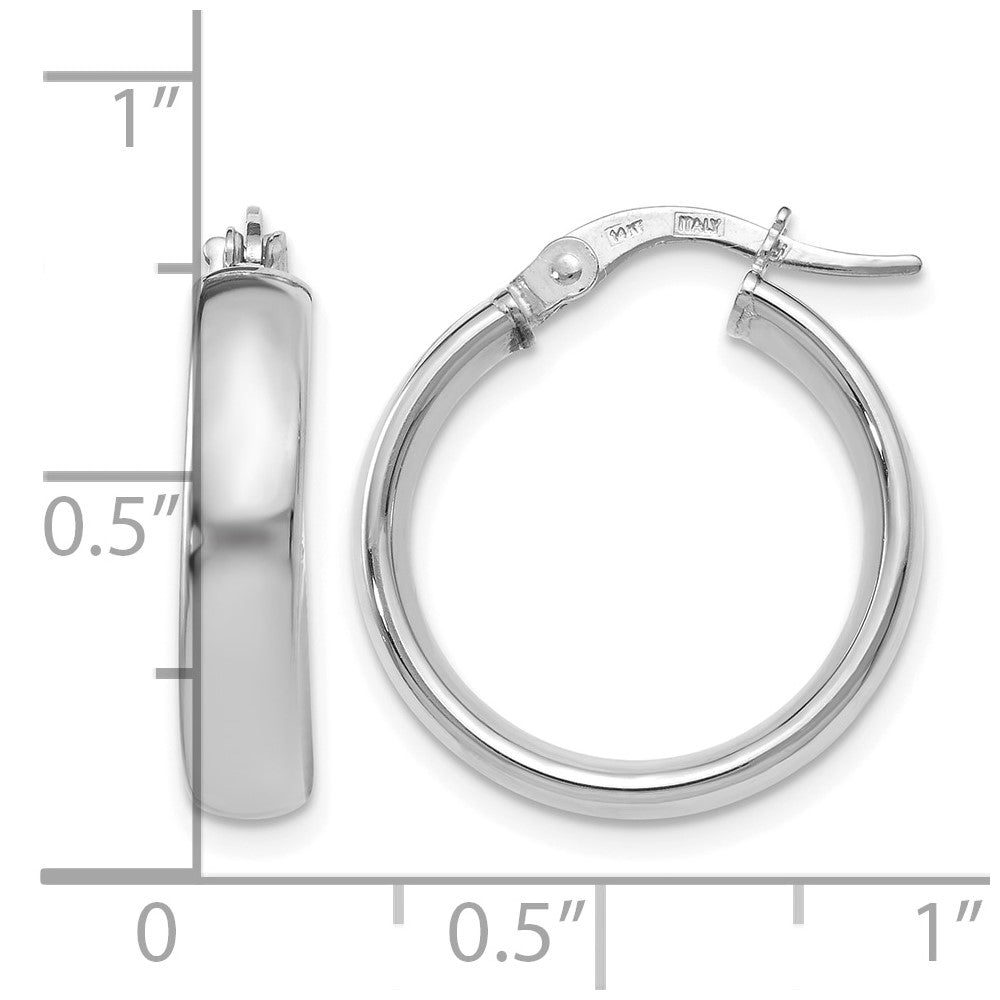 14K Yellow & Rhodium With White Plating Polished Hoop Earrings