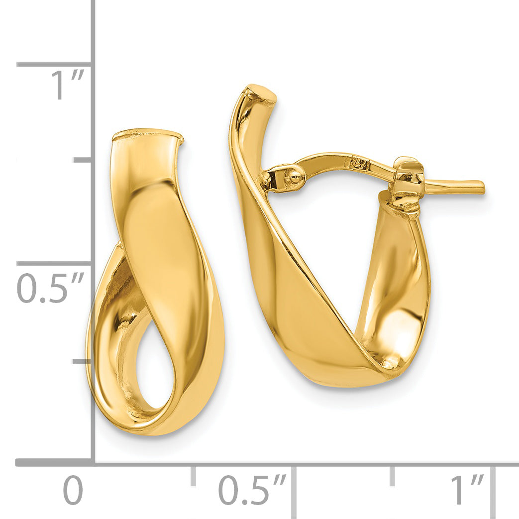 14K Yellow Gold 5mm High Polished Hoop Earrings