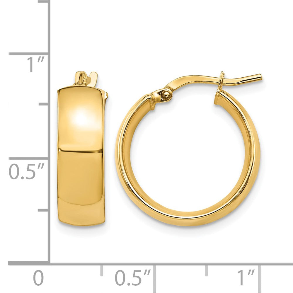 14K Yellow Gold 6mm High Polished Hoop Earrings