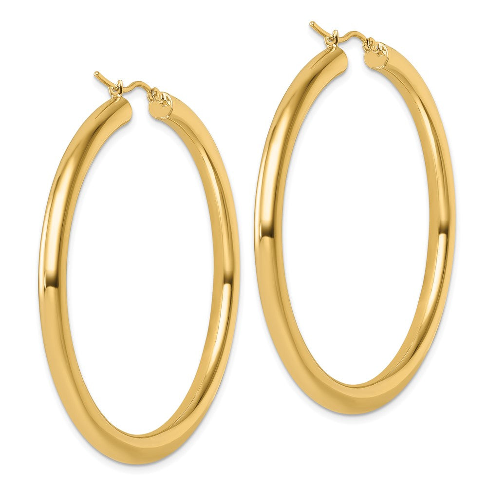 14K Yellow Gold Polished 4mm Hoop Earrings