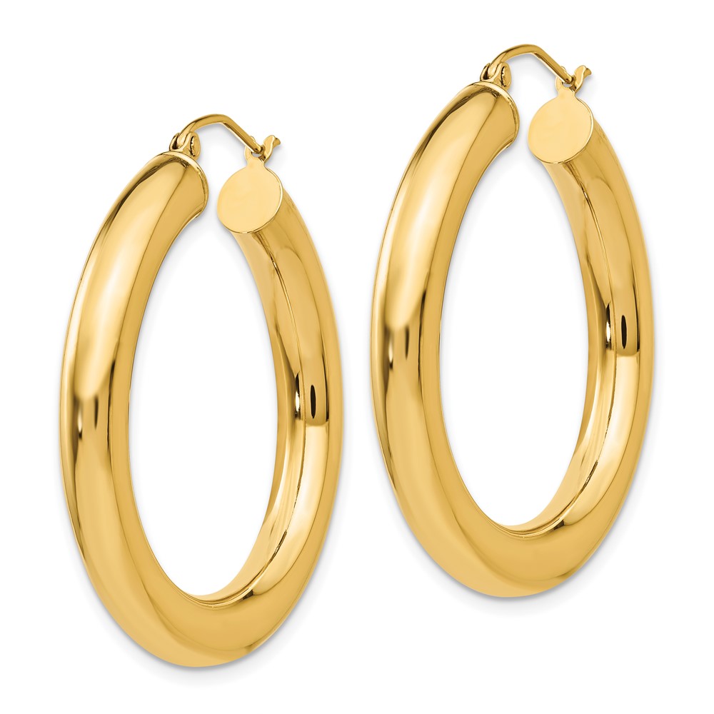 14K Yellow Gold Polished 5mm Hoop Earrings