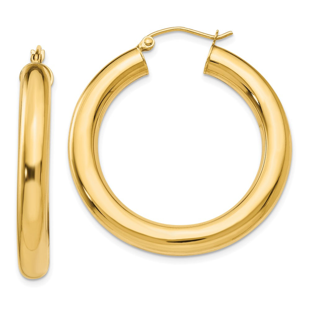 14K Yellow Gold Polished 5mm Hoop Earrings