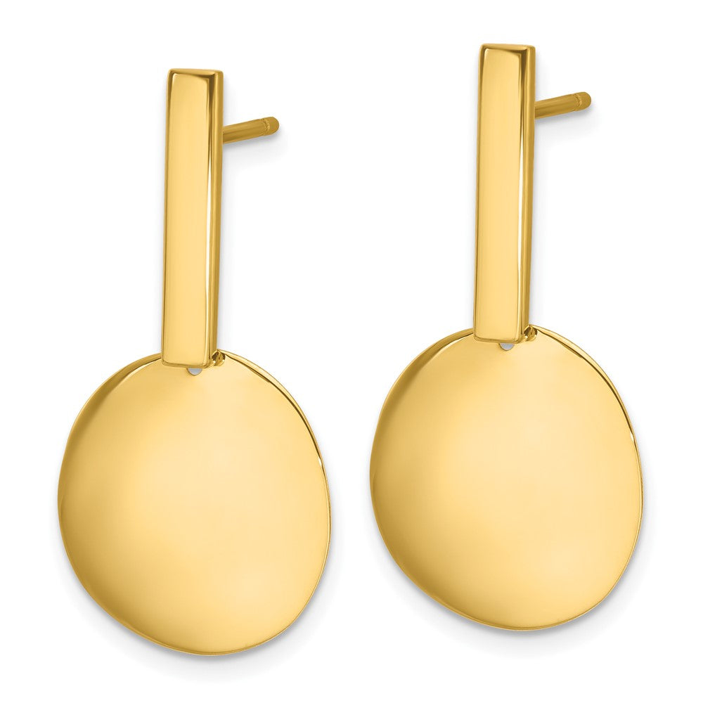 14K Yellow Gold Polished Drop Post Earrings