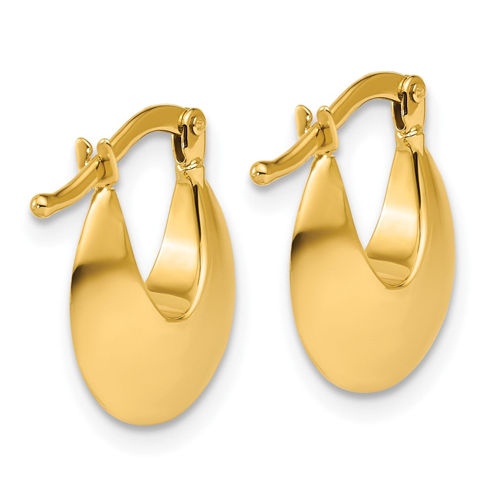 14K Yellow Gold Polished Round Hoop Earrings