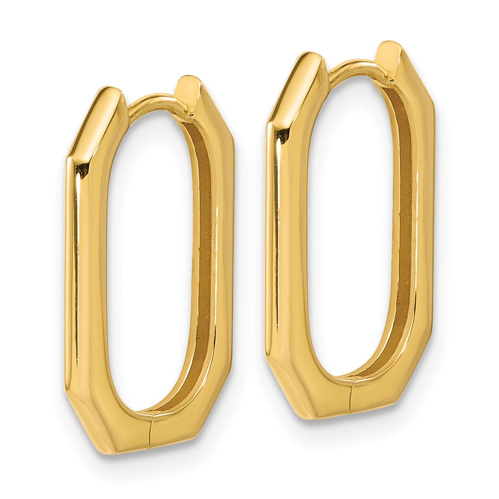 14K Yellow Gold Polished Hinged Hoop Earrings