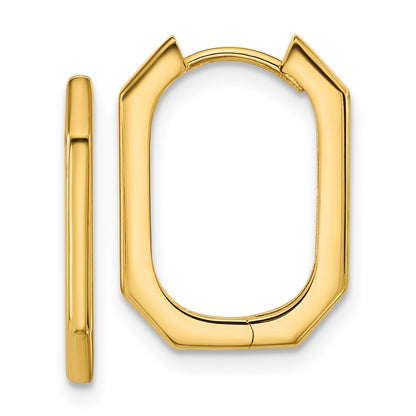 14K Yellow Gold Polished Hinged Hoop Earrings