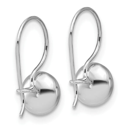 14K White Gold Polished Drop Button Earrings