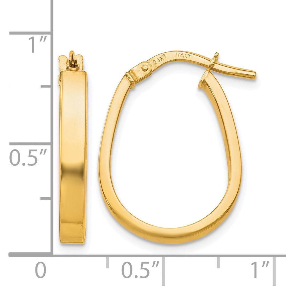 14K Yellow Gold Polished U Shape Hoop Earrings