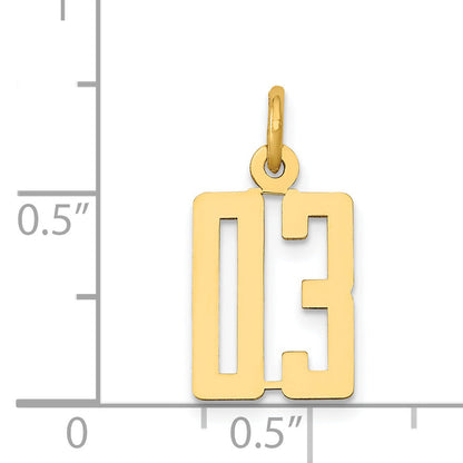14K Yellow Gold Small Polished Elongated 3 Top