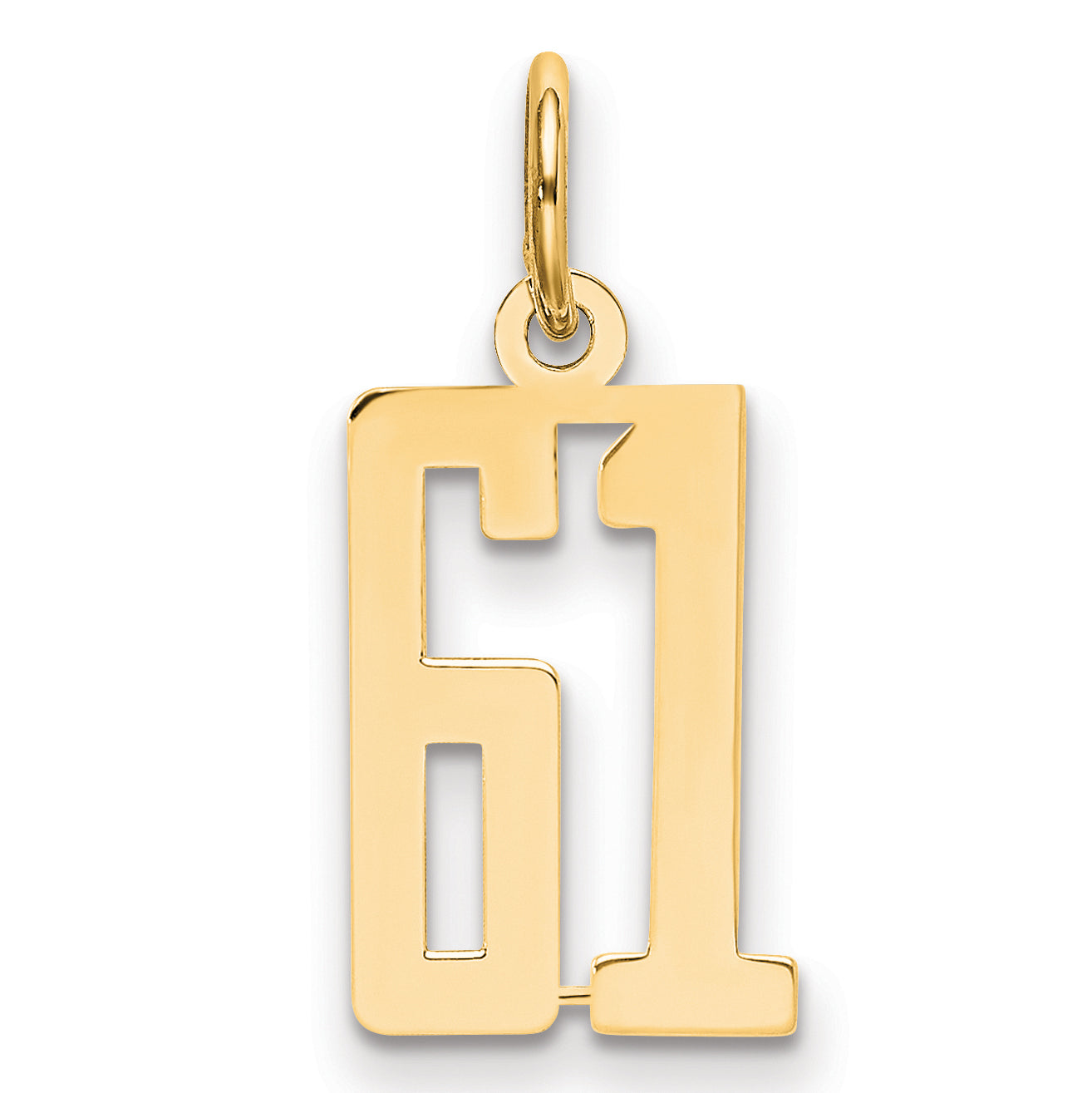 14K Yellow Gold Small Elongated Number 61 Charm – goldia.com.au